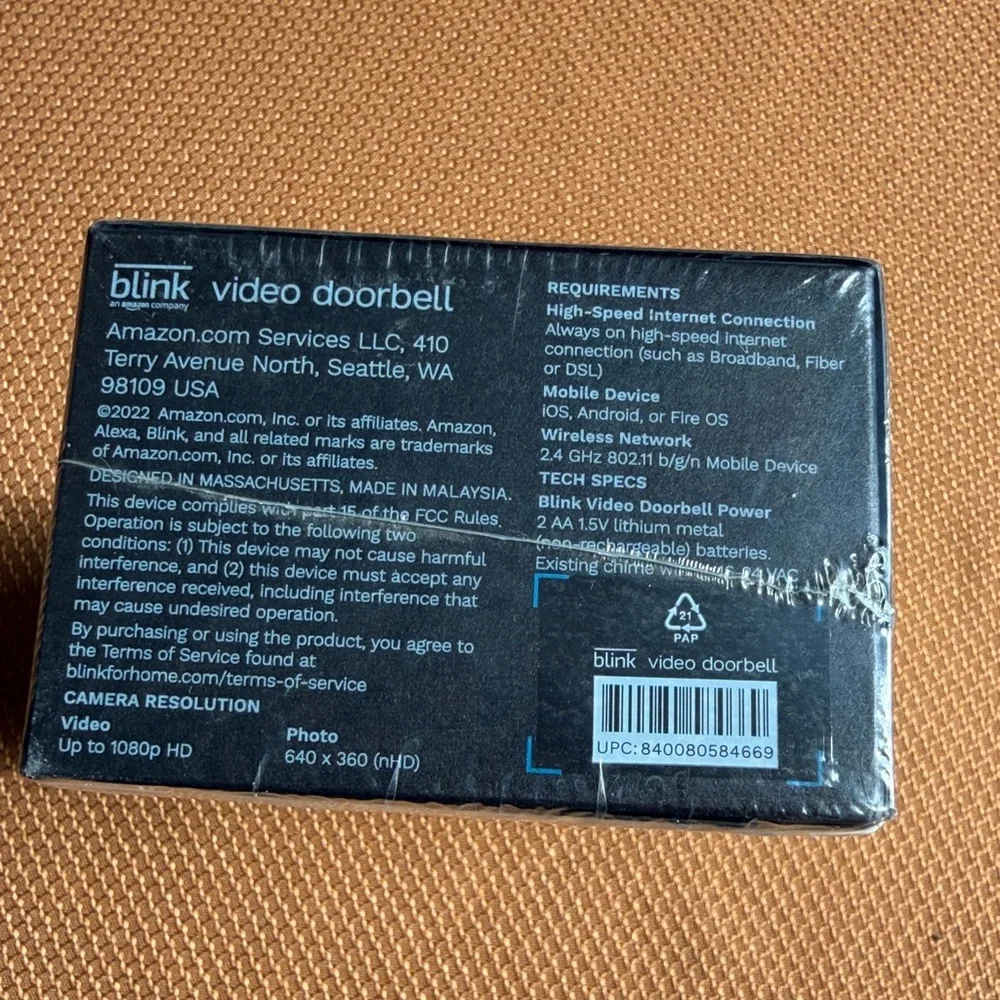 Blink video doorbell